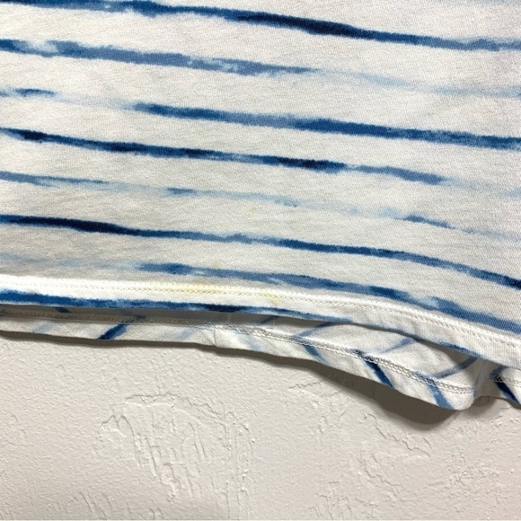 J. Jill Pure White & Blue Stripe 3/4 Sleeve Blouse Top Loose Fit size Large - Picture 5 of 10